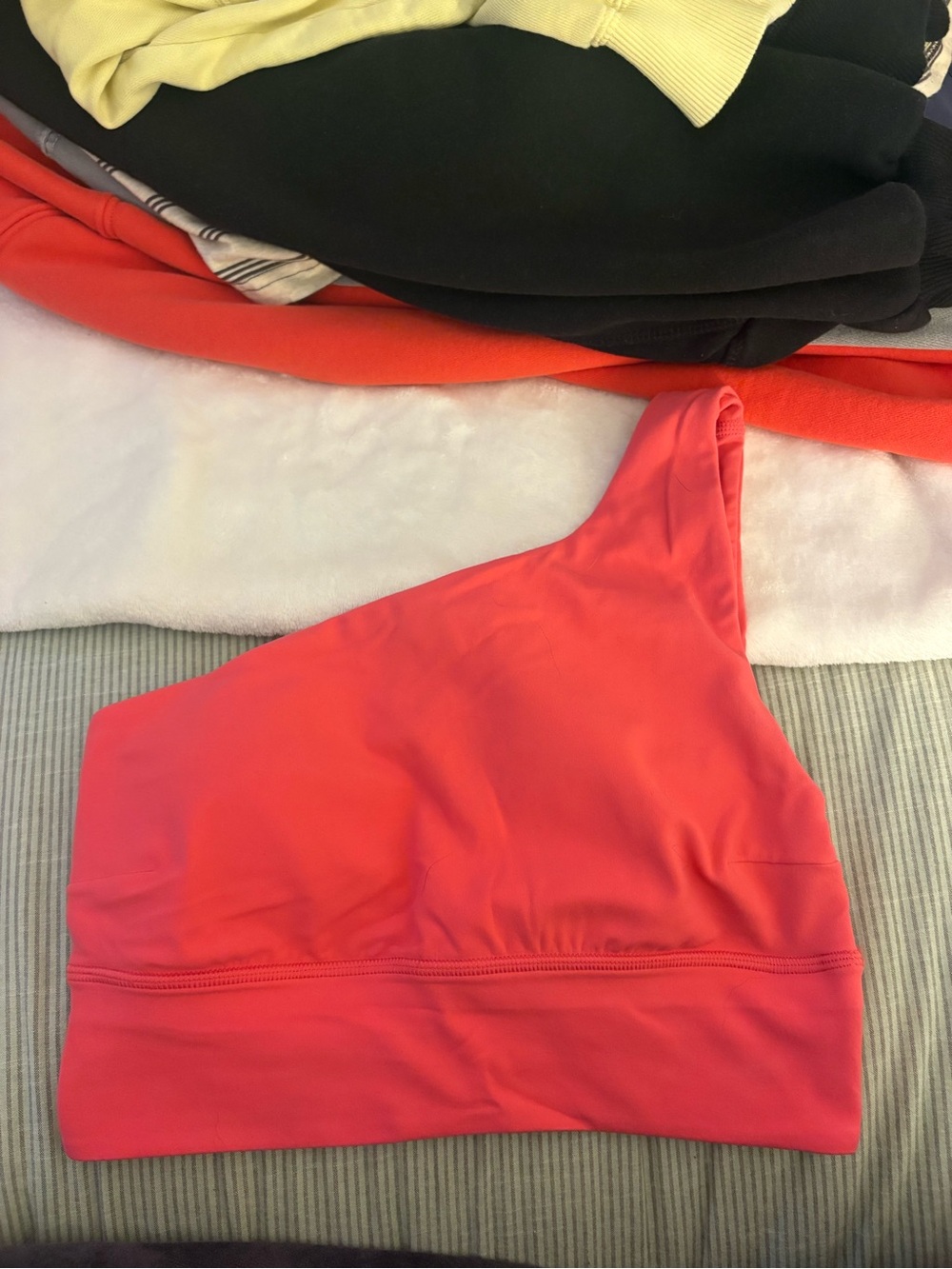 Lululemon One-Shoulder Pink Sports Crop Top